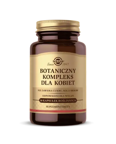 Solgar Botaniczny kompleks dla kobiet, 30 kapsułek - Mieszanina składników roślinnych zamknięta w roślinnych kapsułkach