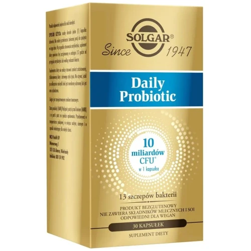Solgar Daily Probiotic, 30 kapsułek - Codzienne wsparcie mikrobioty jelitowej