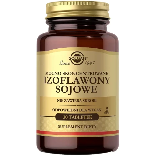 Solgar Izoflawony sojowe, 30 tabletek - Odpowiednie dla wegan tabletki dla osób dorosłych