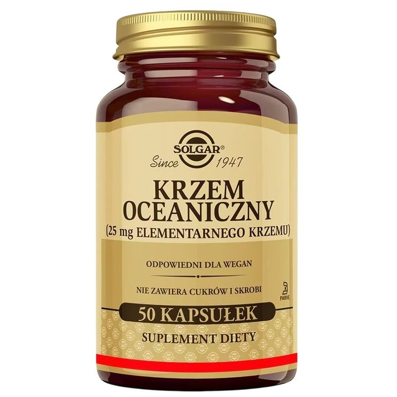 Solgar Krzem Oceaniczny, 50 kapsułek - Naturalne źródło krzemu bez cukru i skrobii