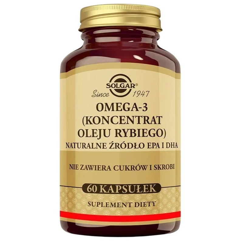 Solgar Omega 3 (Koncentrat oleju rybnego), 60 kapsułek - Naturalne źródło EPA i DHA