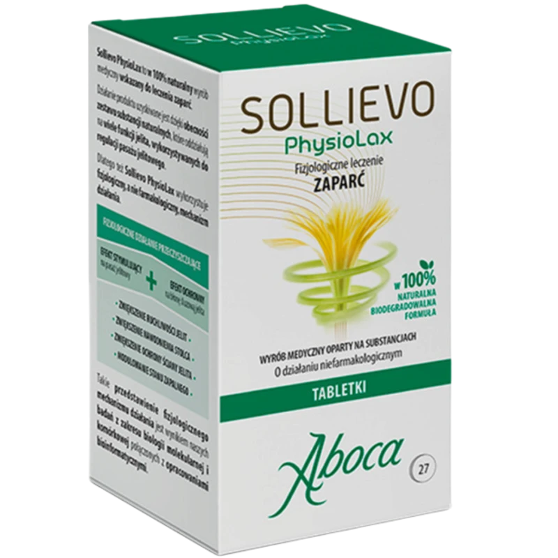 Aboca Sollievo Physiolax, 27 tabletek  - Ziołowe tabletki fizjologicznie leczące zaparcia