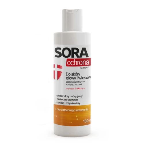 Sora Ochrona Szampon do skóry głowy i włosów, 150 ml - Pielęgnacja skóry głowy i włosów narażonych na wszawicę