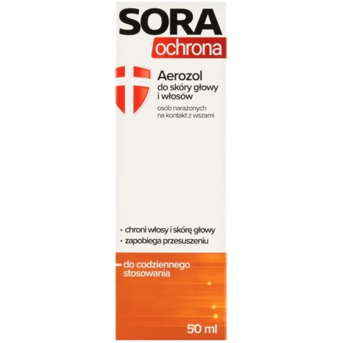 Sora Ochrona Aerozol do skóry głowy i włosów, 50 ml - Przeciw wszom - dla dzieci i dorosłych