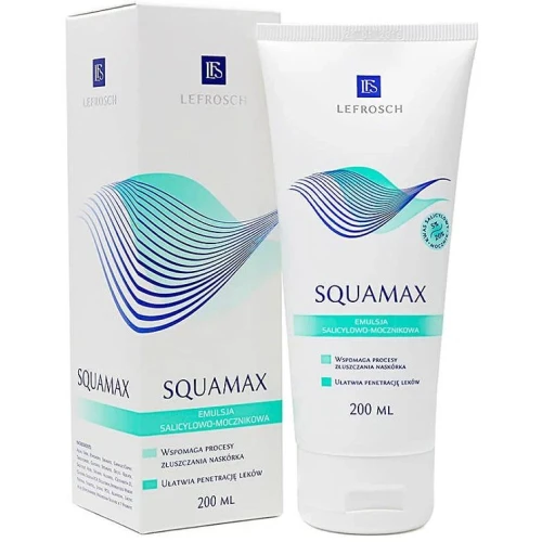 Squamax Emulsja salicylowo-mocznikowa, 200 ml - Do stosowania w leczeniu zaburzeń rogowacenia skóry 