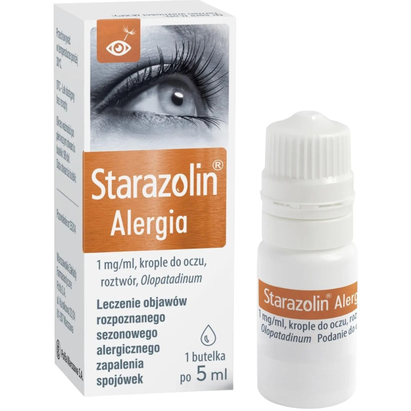 Starazolin Alergia, krople do oczu, 5 ml - W sezonowym alergicznym zapaleniu spojówek