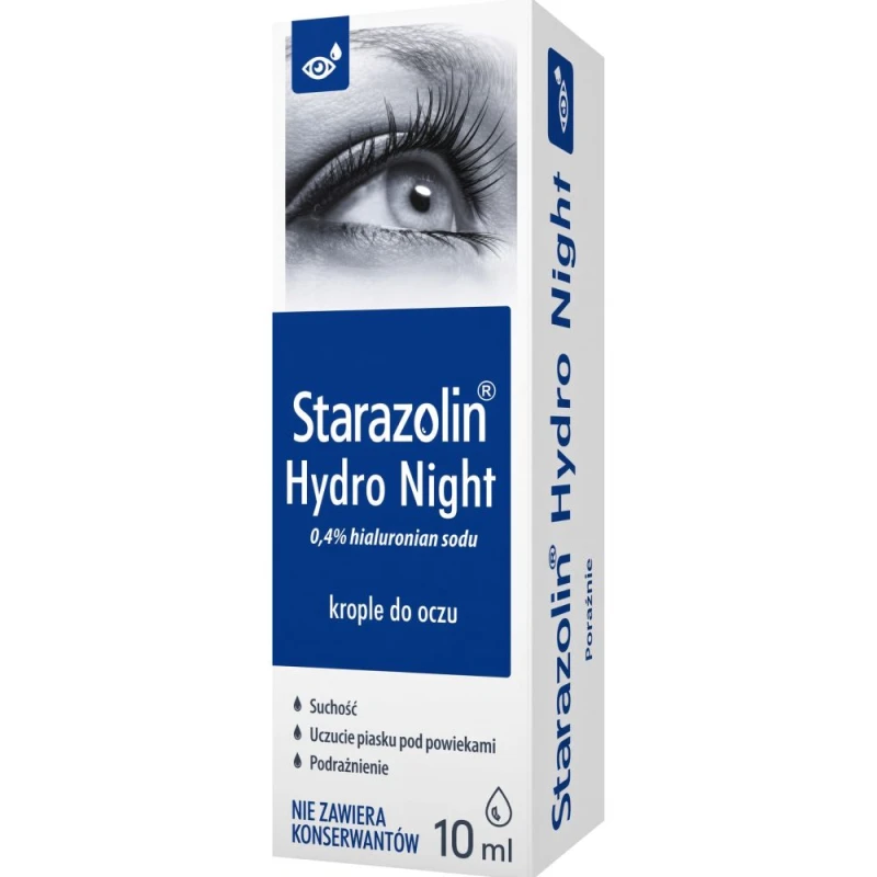 Starazolin Hydro Night Krople do oczu, 10 ml - Do pielęgnacji oczu w nocy