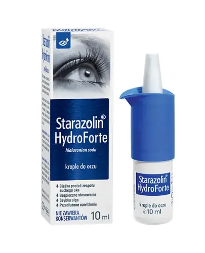 Starazolin HydroForte krople do oczu, 10 ml - Krople z kwasem hialuronowym bez konserwantów