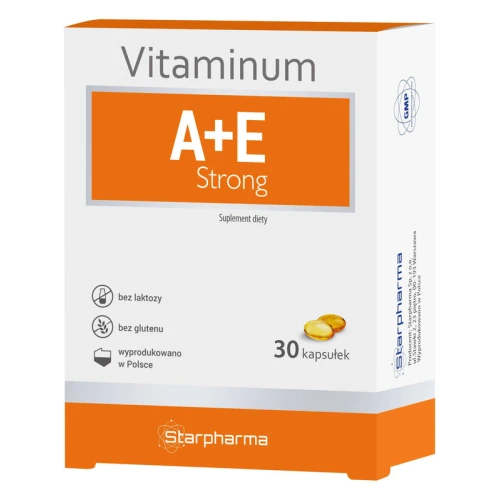 Vitaminum A + E Strong, 30 kapsułek - Kompozycja witamin wspierających zdrowie skóry