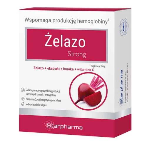 Żelazo Strong, 30 kapsułek - Kapsułki z żelazem i witaminą C