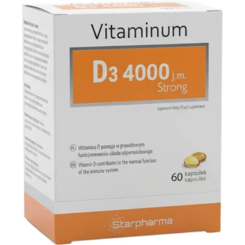 Vitaminum D3 4000 j.m. Strong, 60 kapsułek - Kapsułki z wysoką zawartością witaminy D