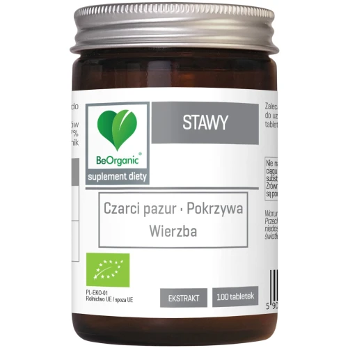 BeOrganic Stawy BIO 400 mg, 100 tabletek - Naturalne ekstrakty roślinne na wsparcie stawów i ich elastyczności