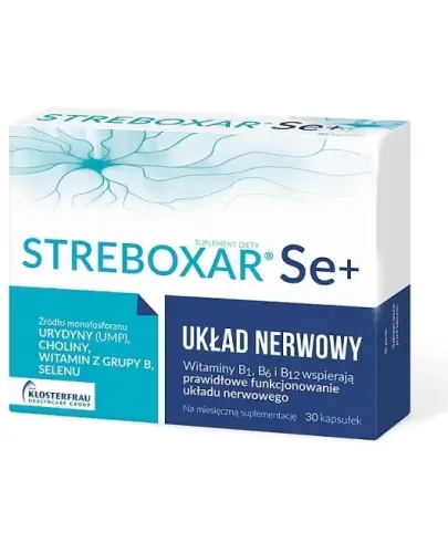 Streboxar Se+, 30 kapsułek - Kompozycja składników wspierających układ nerwowy
