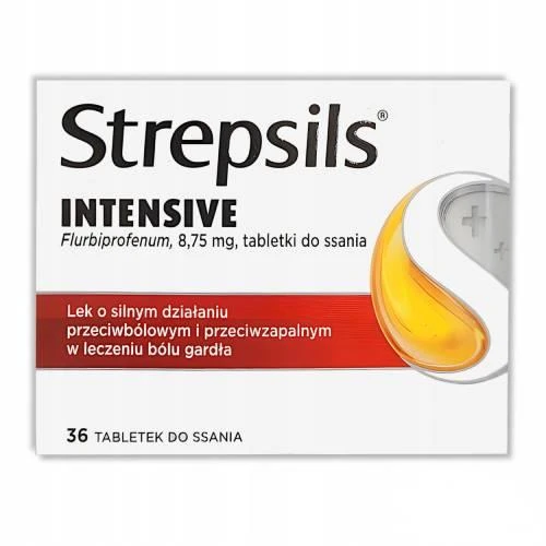 Strepsils Intensive, 36 tabletek do ssania - Pastylki na gardło o silnym działaniu przeciwbólowym i przeciwzapalnym