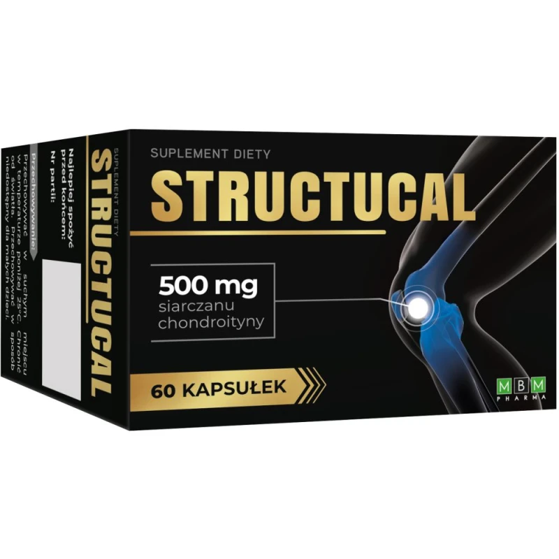 Structucal 500 mg siarczanu chondroityny, 60 kapsułek - Chondroityna dla osób aktywnych i seniorów