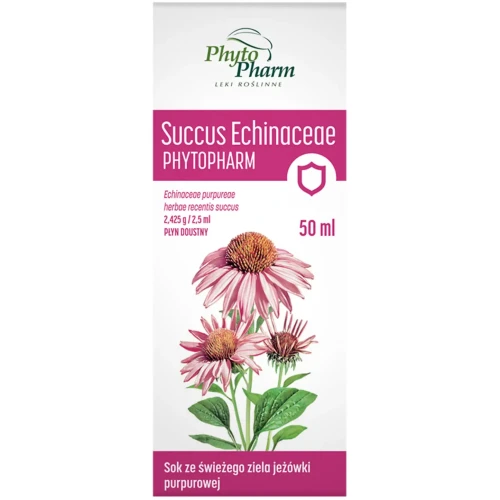 Succus Echinaceae płyn doustny, 50 ml - Roztwór soku ze świeżego ziela jeżówki purpurowej na odporność