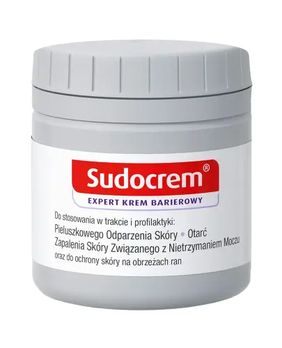 Sudocrem Expert, krem barierowy, 60 g - Krem z tlenkiem cynku, łagodzi podrażnienia i wspomaga leczenie przy pieluszkowym odparzeniu skóry