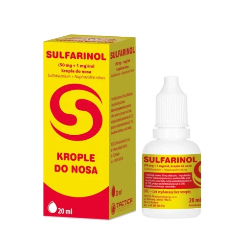 Sulfarinol Krople do nosa, 20 ml - Skuteczny lek na katar i zatkany nos