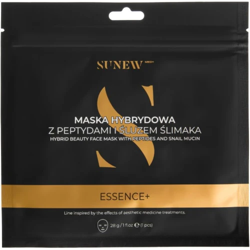 SunewMed+ ESSENCE+ Maska w płachcie do twarzy z peptydami i śluzem ślimaka, 1 sztuka - Nawilża i ujędnia skórę