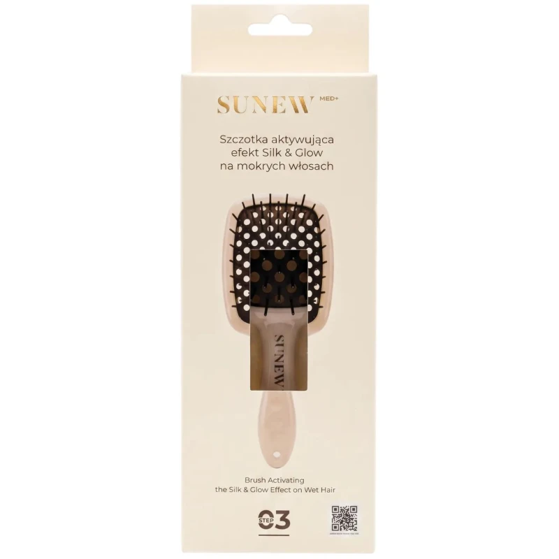 SunewMed+ Szczotka aktywująca efekt Silk & Glow na mokrych włosach, 1 sztuka - Do wygładzania i rozczesywania