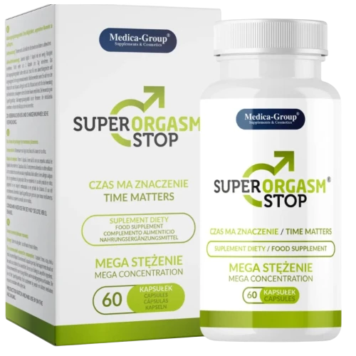 Super Orgasm Stop, 60 kapsułek - Ekstrakty roślinne, aminokwasy i witaminy zwiekszają wytrzymałość seksualną