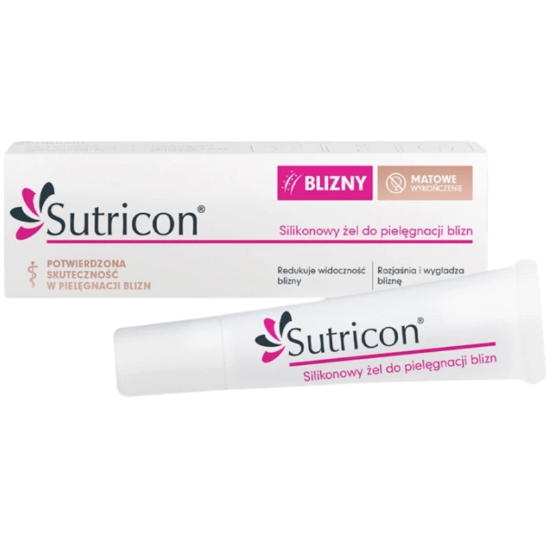 Sutricon silikonowy żel do pielęgnacji blizn, 15 ml - Redukuje widoczność, rozjaśnia i wygładza bliznę
