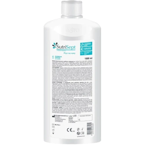SutriSept Płyn na rany, 1000 ml - Płyn do antyseptycznego oczyszczania ran i oparzeń
