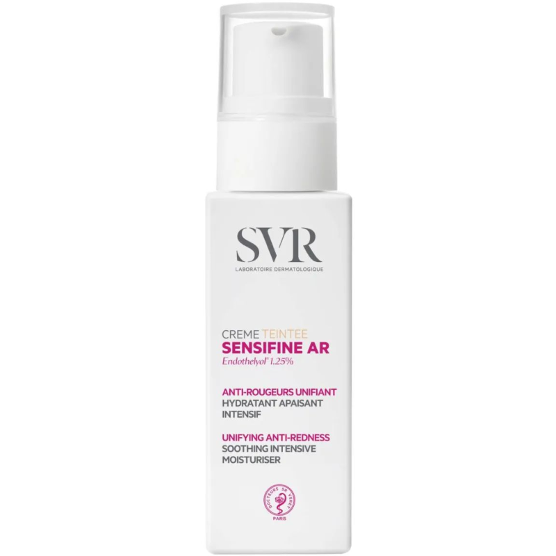 SVR Sensifine AR Creme Teintee Ujednolicający krem redukujący zaczerwienienia, 40 ml - Długotrwale  koi  dyskomfort i odczucie pieczenia