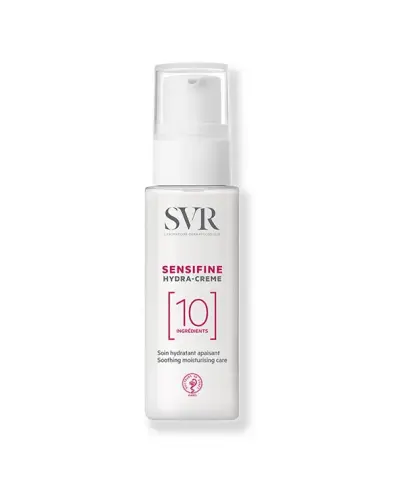 SVR Sensifine Hydra Creme Kojący krem do skóry nadwrażliwej, 40 ml  - Minimalistyczna formuła zawiera 10 składników, w 96% pochodzenia naturalnego 