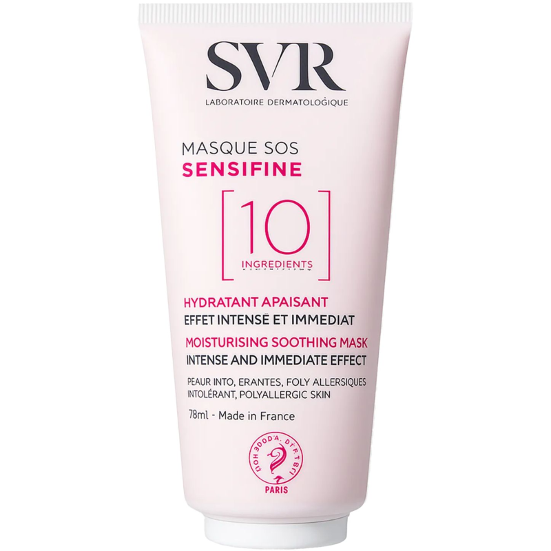 SVR Sensifine Masque SOS Maska do skóry nadwrażliwej, 75 ml - Redukuje podrażnienia, nawilża i łagodzi skórę, przynosząc natychmiastowy komfort i ulgę