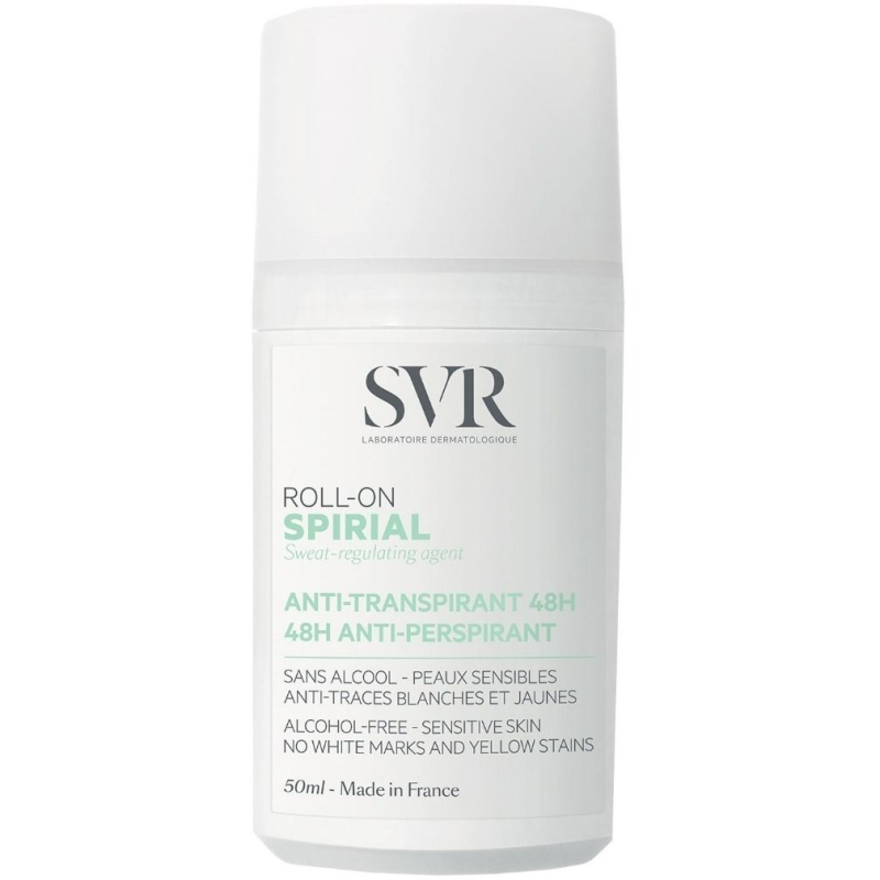 SVR Spirial Roll-on Antyperspirant 48h, 50 ml - Forma kulki zapewnia bezproblemową aplikację na skórze