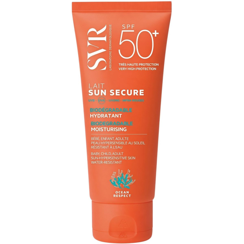 SVR Sun Secure Lait Biodegradowalne mleczko do ciała SPF 50+, 100 ml - Z bardzo wysoką ochroną przeciwsłoneczną
