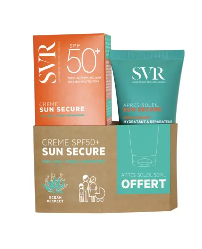 SVR Sun Secure Zestaw Krem SPF50+ + Apres Soleil Mleczko, 50 ml + 50 ml - Który pielęgnuje i ochrania skórę
