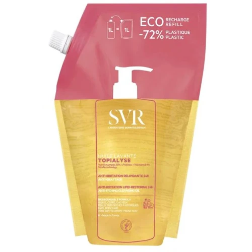 SVR Topialyse Huile Lavante, Olejek do mycia - refill, 1000 ml - Kojąca rutyna przeciw podrażnieniom i przesuszeniu