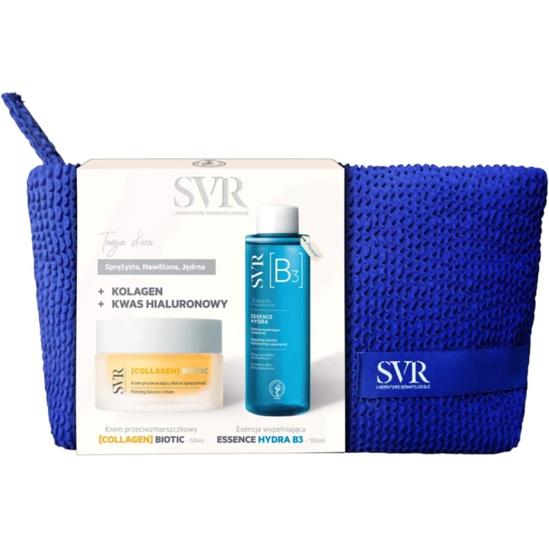 SVR Zestaw świąteczny -  krem Collagen Biotic, 50 ml + esencja Essence B3 Hydra, 150 ml  - Nawilżająco-wzmacniająca pielęgnacja skóry wrażliwej