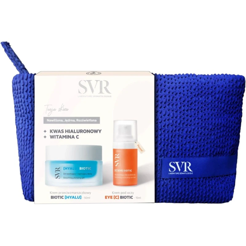 SVR Zestaw świąteczny - krem Hyalu Biotic, 50 ml + krem pod oczy C Eye, 15 ml - Kompleksowa pielęgnacja nawilżająca twarzy i okolic oczu