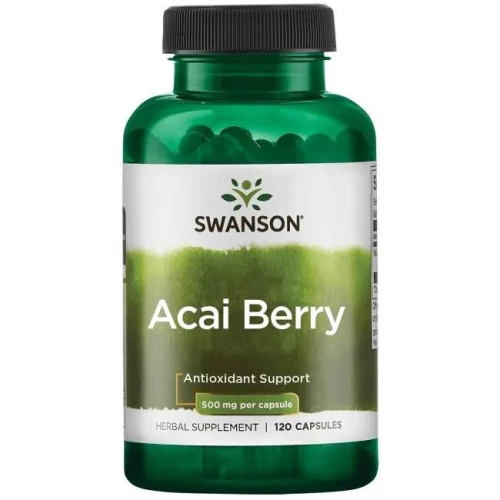 Swanson Acai Owoce 500 mg, 120 kapsułek - Suplement diety ze składnikami wspierającymi odporność