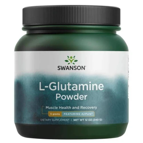 Swanson AjiPure L-Glutamina, 340 g - Uzupełnienie codziennej diety w L-glutaminę