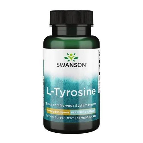 Swanson AjiPure L-Tyrozyna 500 mg, 60 kapsułek - L-Tyrozyna dla wsparcia koncentracji
