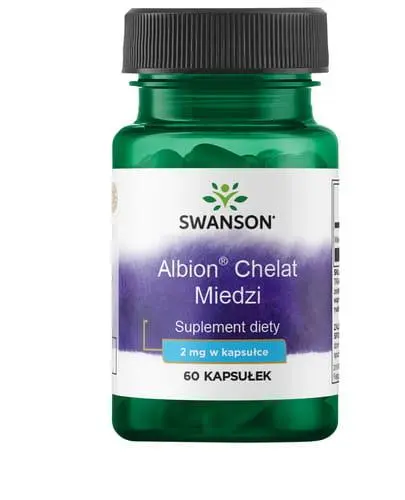Swanson Albion Chelat Miedzi 2 mg, 60 kapsułek - Wysoka bioprzyswajalność