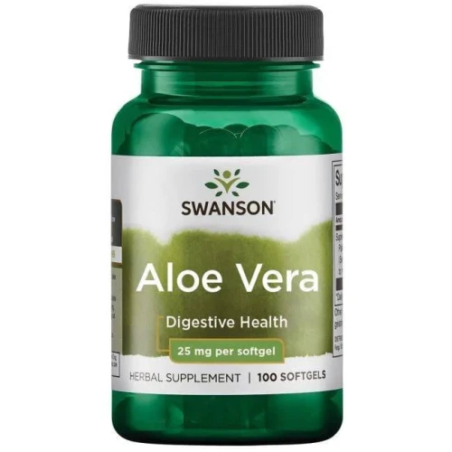 Swanson Aloe Vera, 100 kapsułek - Z aloesem zwyczajnym o wysokim stopniu koncentracji