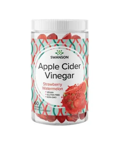 Swanson Apple Cider Vinegar żelki, 60 sztuk - Smaczna i wygodna forma octu jabłkowego