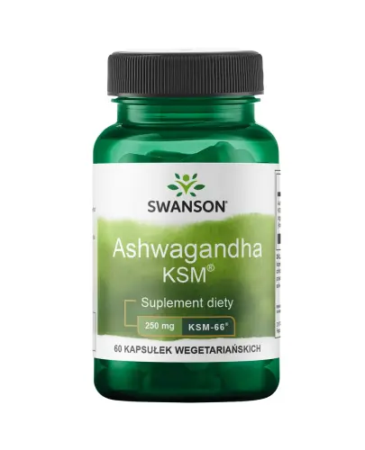 Swanson Ashwagandha KSM-66 250 mg, 60 kapsułek - Naturalny sposób na równowagę psychiczną
