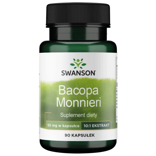 Swanson Bacopa Monniera 10:1 Extract, 90 kapsułek - Ekstrakt 10:1 dla lepszej redukcji stresu