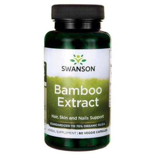 Swanson Bamboo Ekstrakt, 60 kapsułek - Ze składnikami dla mocnych włosów, skóry i paznokci