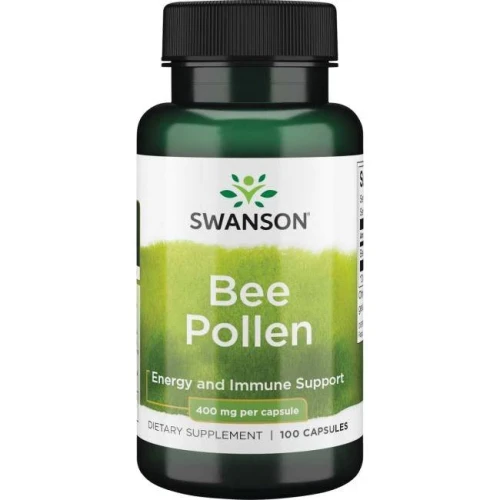 Swanson Bee Pollen Pyłek pszczeli 400 mg, 100 kapsułek - Jedna kapsułka zawiera 400 mg pyłku pszczelego