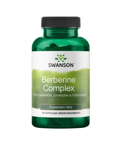 Swanson Berberine Complex with Cinnamon, Gymnema, Fenugreek, 90 kapsułek - Kompozycja składników wspierających kontrolę poziomu cukru we krwi