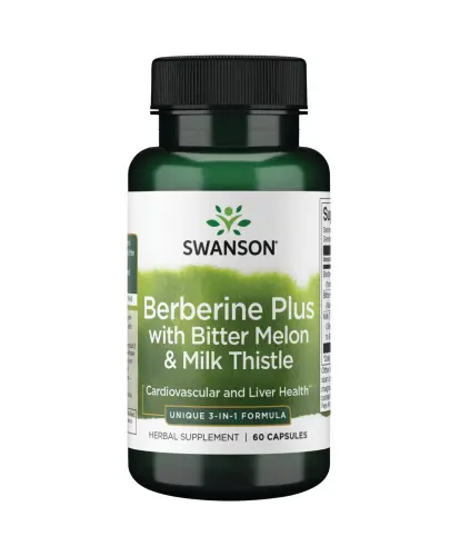 Swanson Berberine Plus with Bitter Melon & Milk Thistle, 60 kapsułek - Ze składnikami wspomagającymi metabolizm