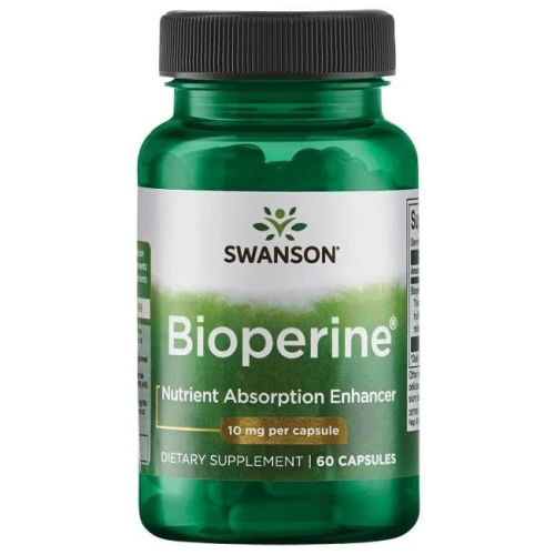 Swanson Bioperine 10 mg, 60 kapsułek - Pieprz czarny, owoc 10 mg w jednej kapsułce