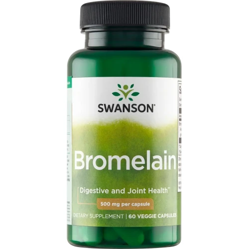 Swanson Bromelain, Bromelina 500 mg, 60 kapsułek - Z naturalny enzymem z ananasa, który wspomaga procesy trawienne